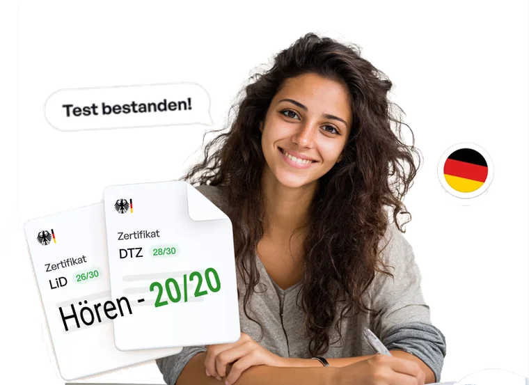 Ein Zeugnis mit dem Niveau B1.